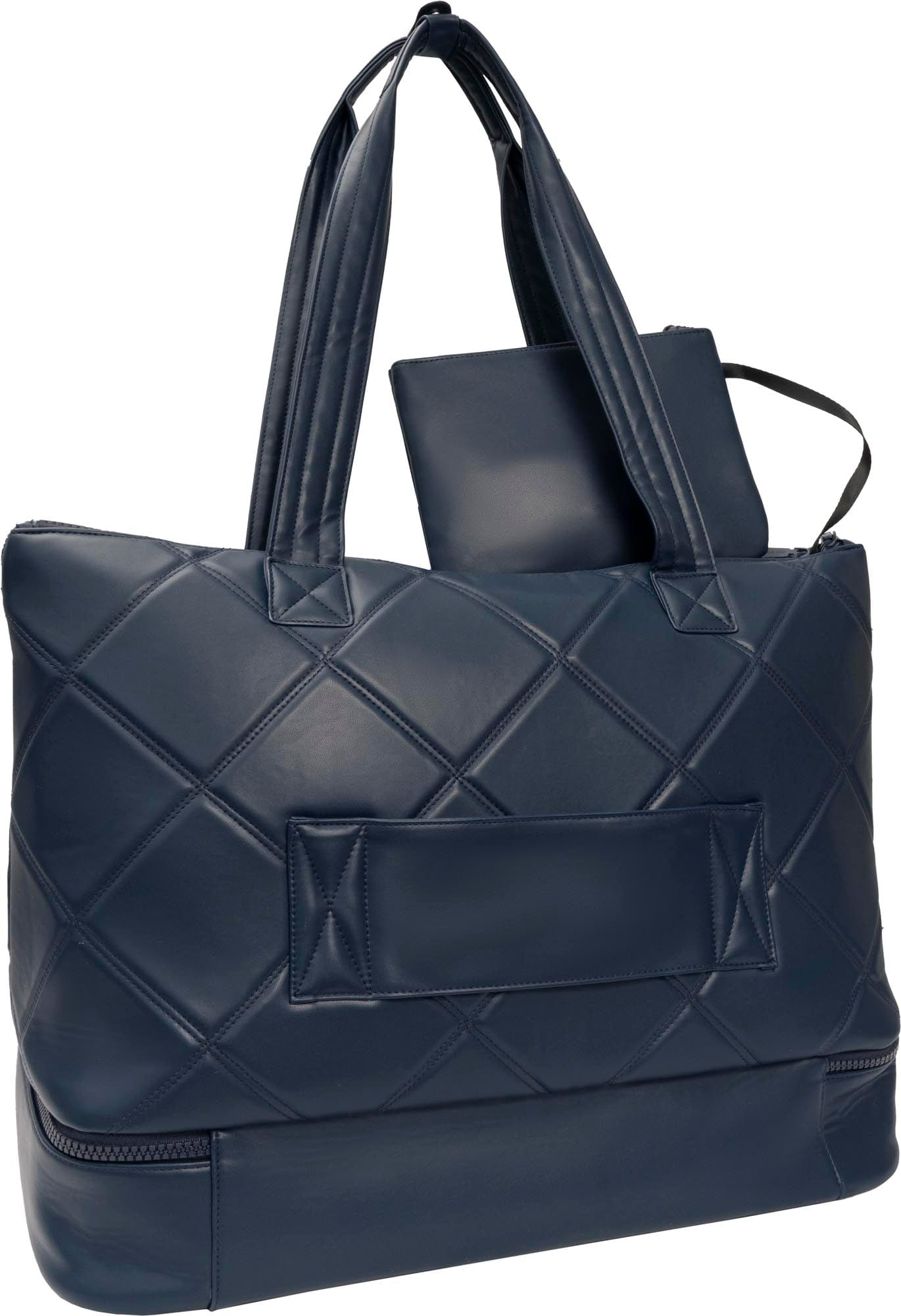 Max Studio 21 Inch Lamby Diamond Quilted Drop Bottom Duffle Bag