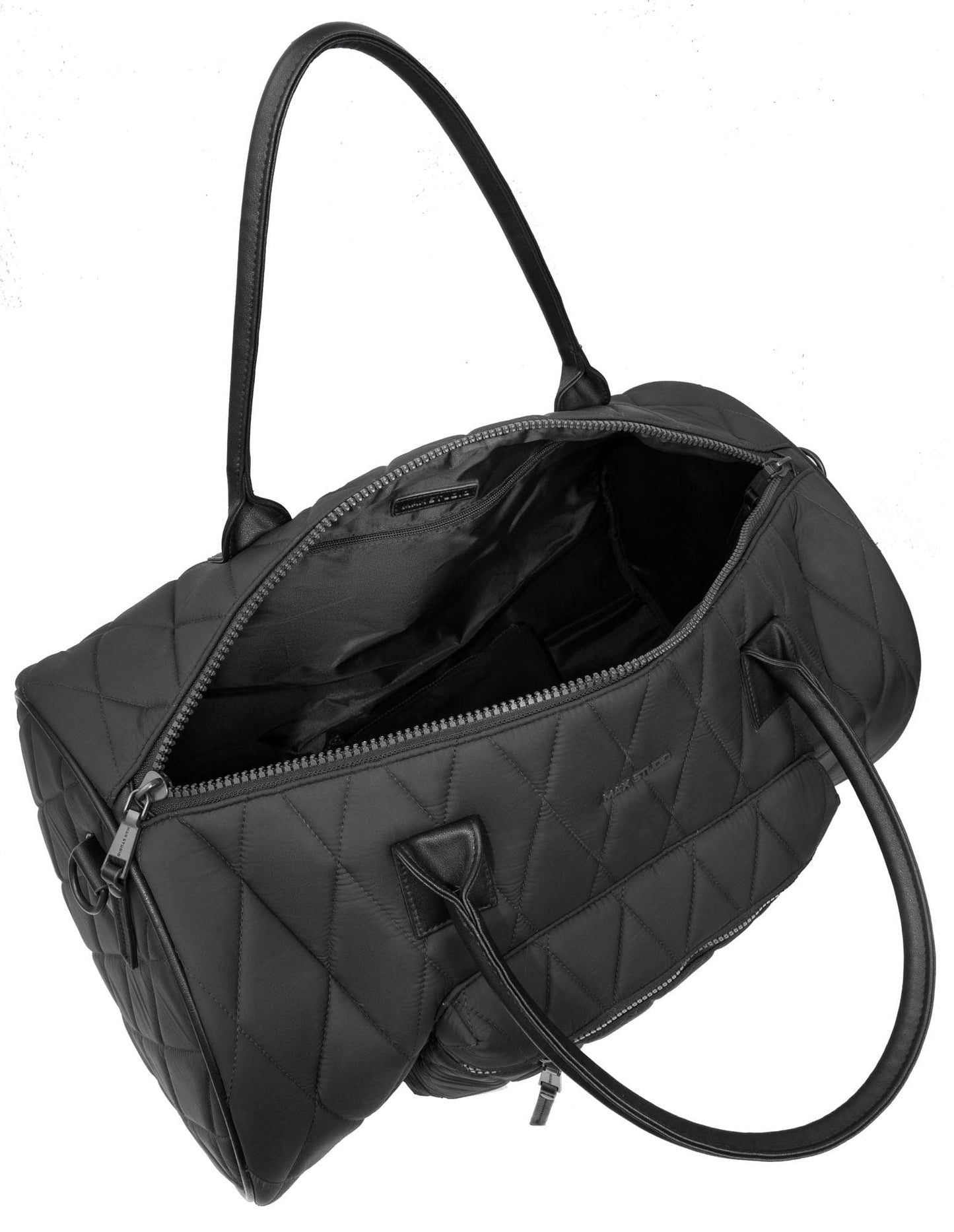 Max Studio 20 Inch Large Nylon Diamond Quilted Roll Front Pocket Duffle Bag