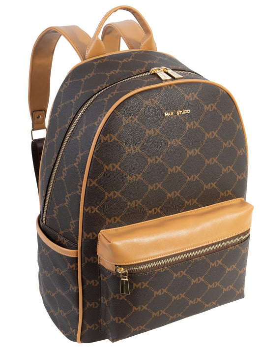 Max Studio Pebble Grain Signature Print Backpack