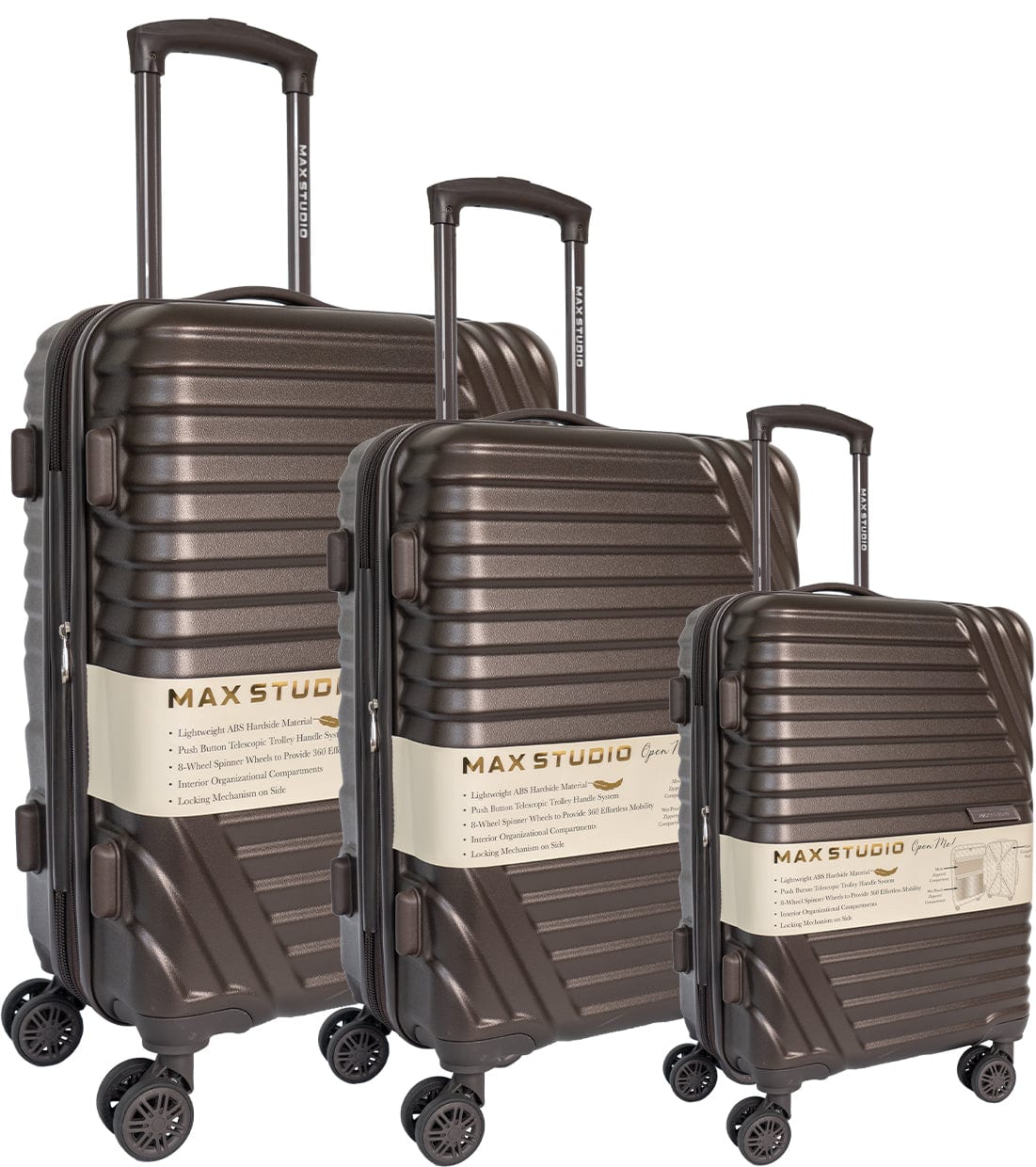 Max Studio ABS 3-Piece Luggage Set Dublin Collection