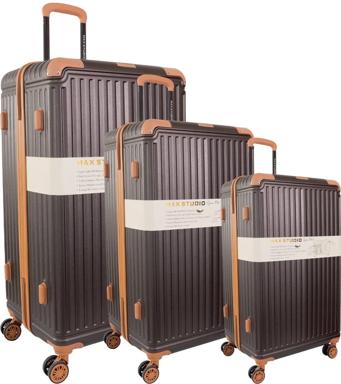 Max Studio ABS 3-Piece Luggage Set Santorini Collection