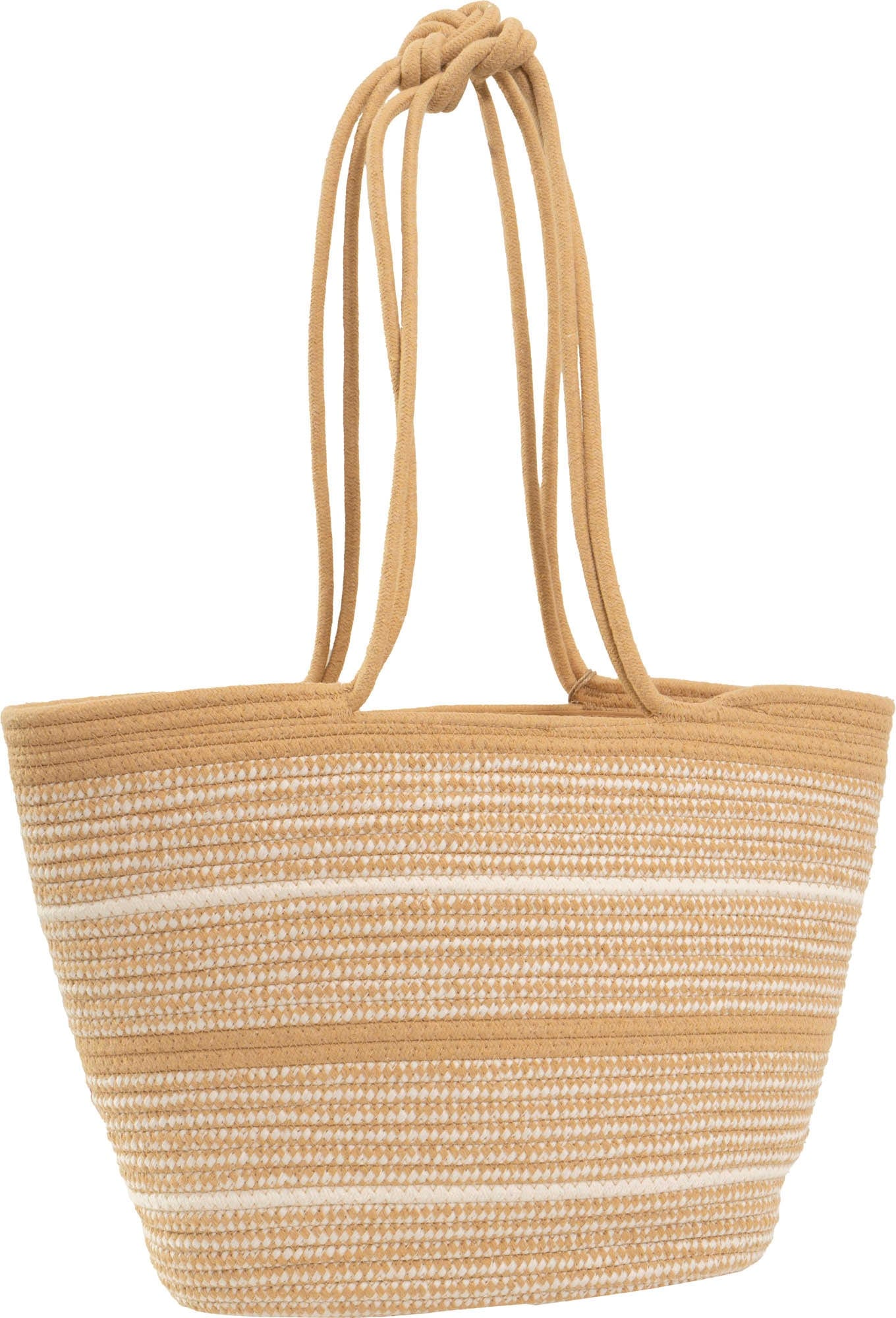 Magid Natural Cotton Woven Knot Shoulder Woven Tote