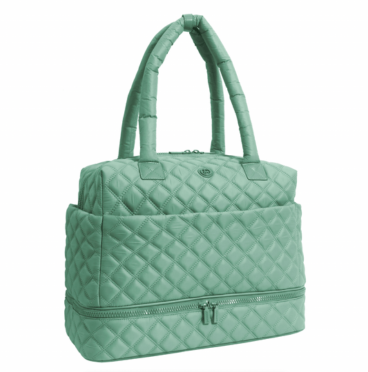 Joan & David The Isabel Quilted Nylon Drop Bottom Duffel Bag