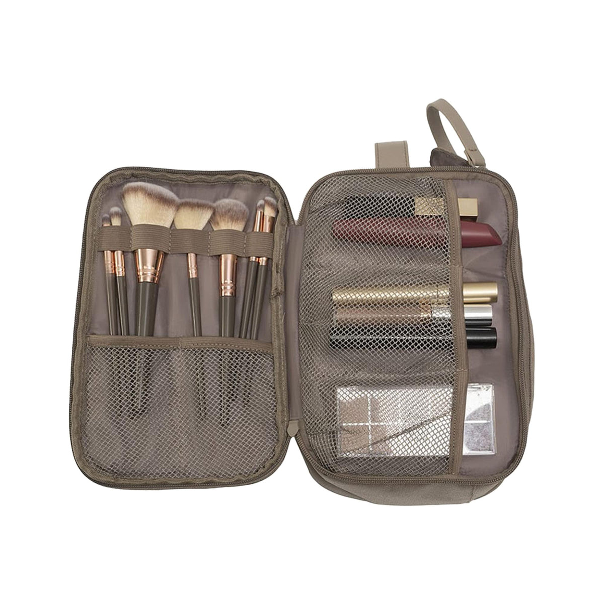 Joan & David 1680 Denier Nylon Double Zip Compartment Cosmetic Organizer
