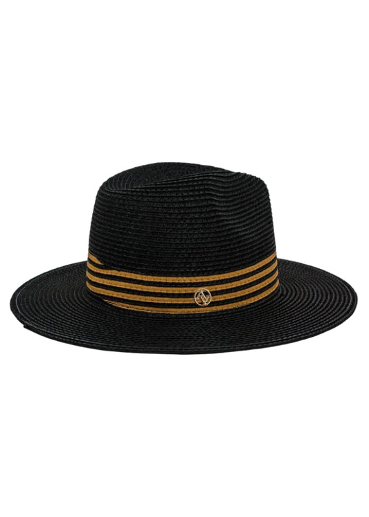 Adrienne Vittadini Striped Crown Straw Panama