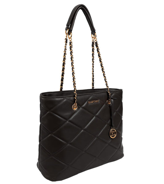 Ellen Tracy Smooth Diamond Quilted Tote Bag