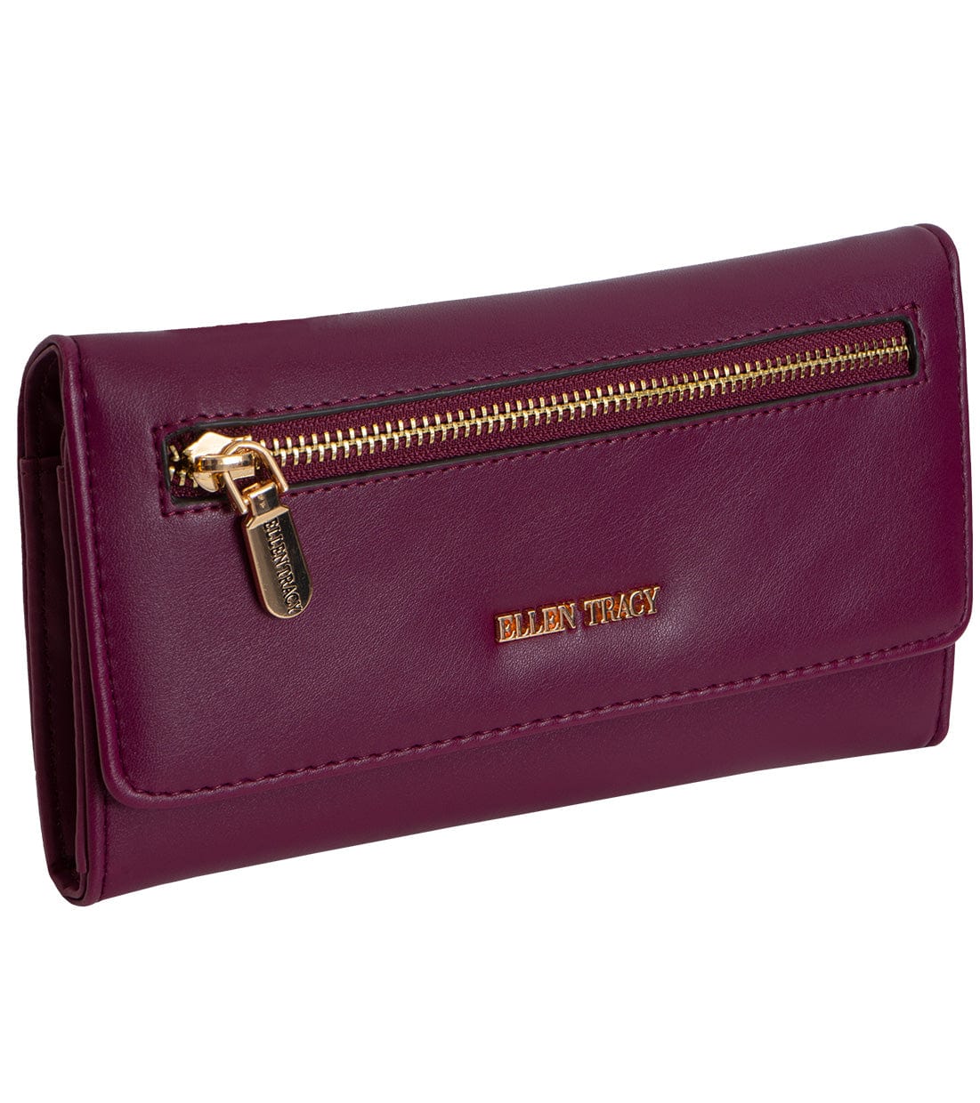 Ellen Tracy Smooth Vachetta Fold Clutch Wallet