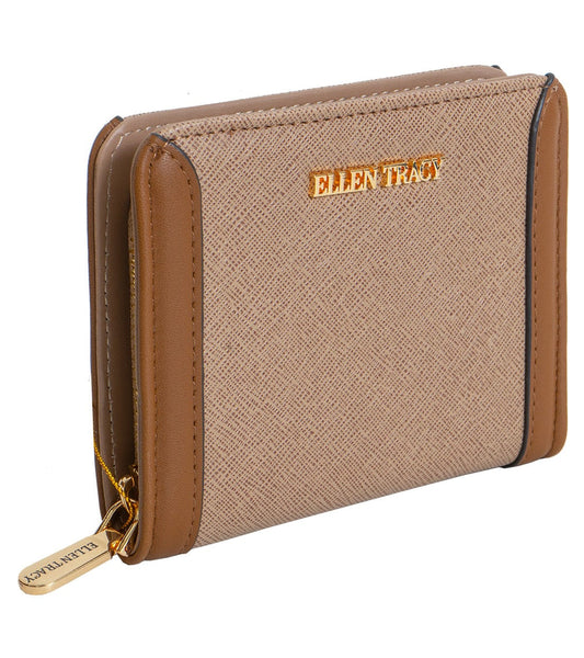 Ellen Tracy Saffiano Zip Around Indexer Wallet