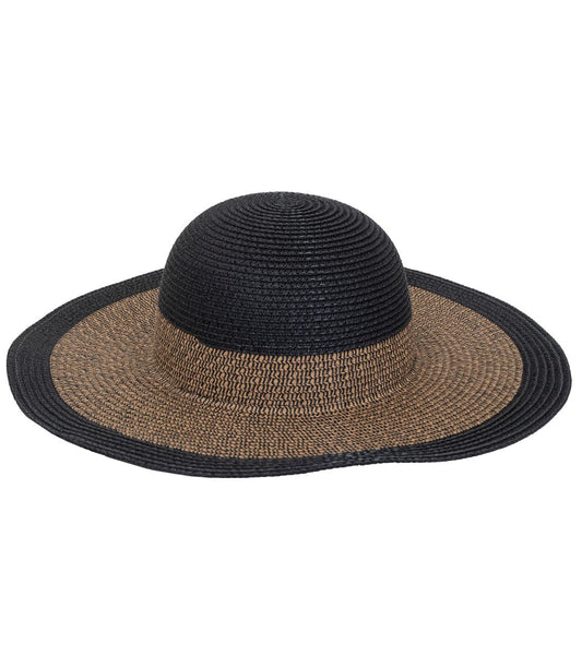 Magid Straw Two Tone Color Block Floppy Sun Hat