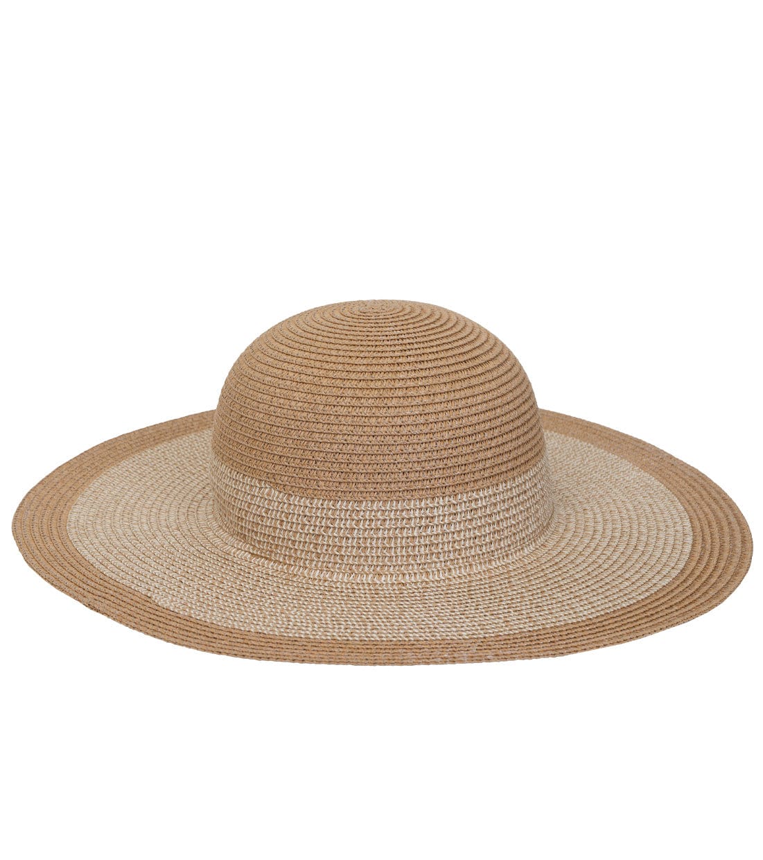 Magid Straw Two Tone Color Block Floppy Sun Hat