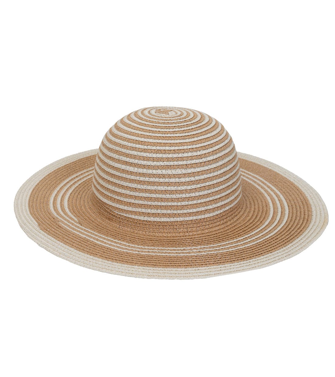 Magid Straw Striped Color Block Floppy Hat