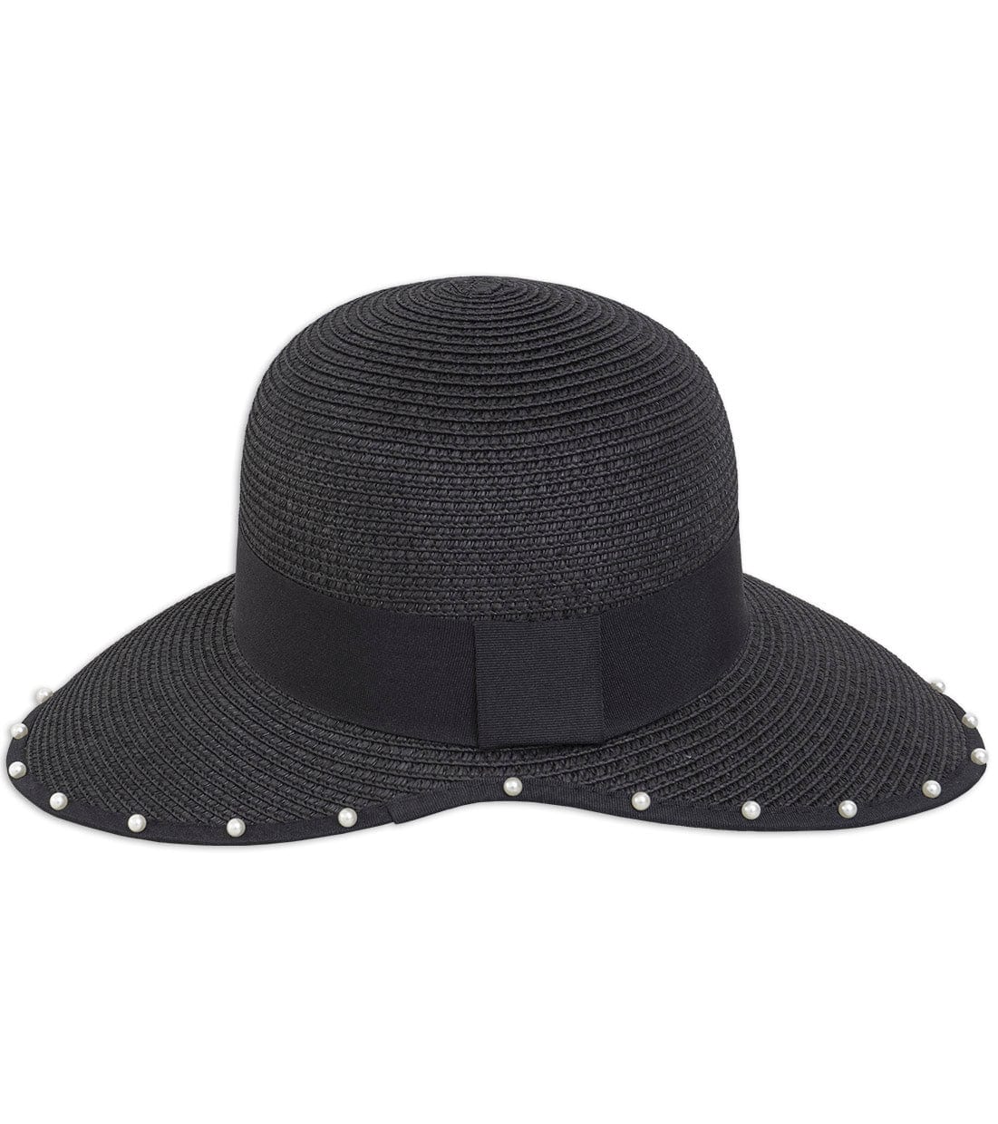 Magid Pearl Brim Ribbon Straw Garden Hat