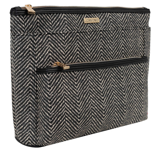 Joan & David Chevron Large Zippered Toiletry Pouch