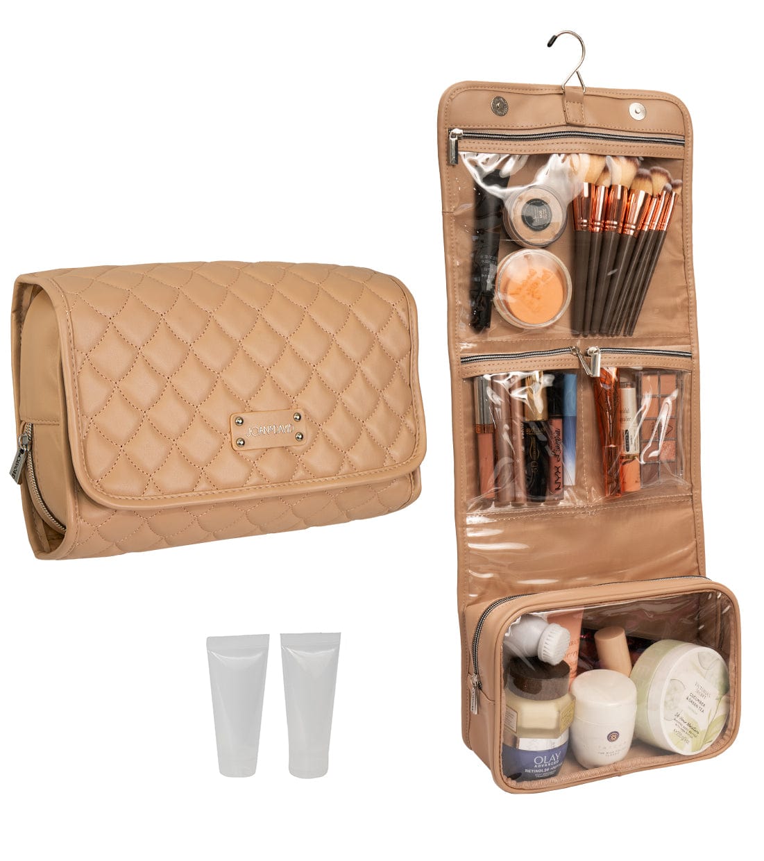 Joan & David The Teardrop Quilted Roll Hanging Makeup Toiletry Bag