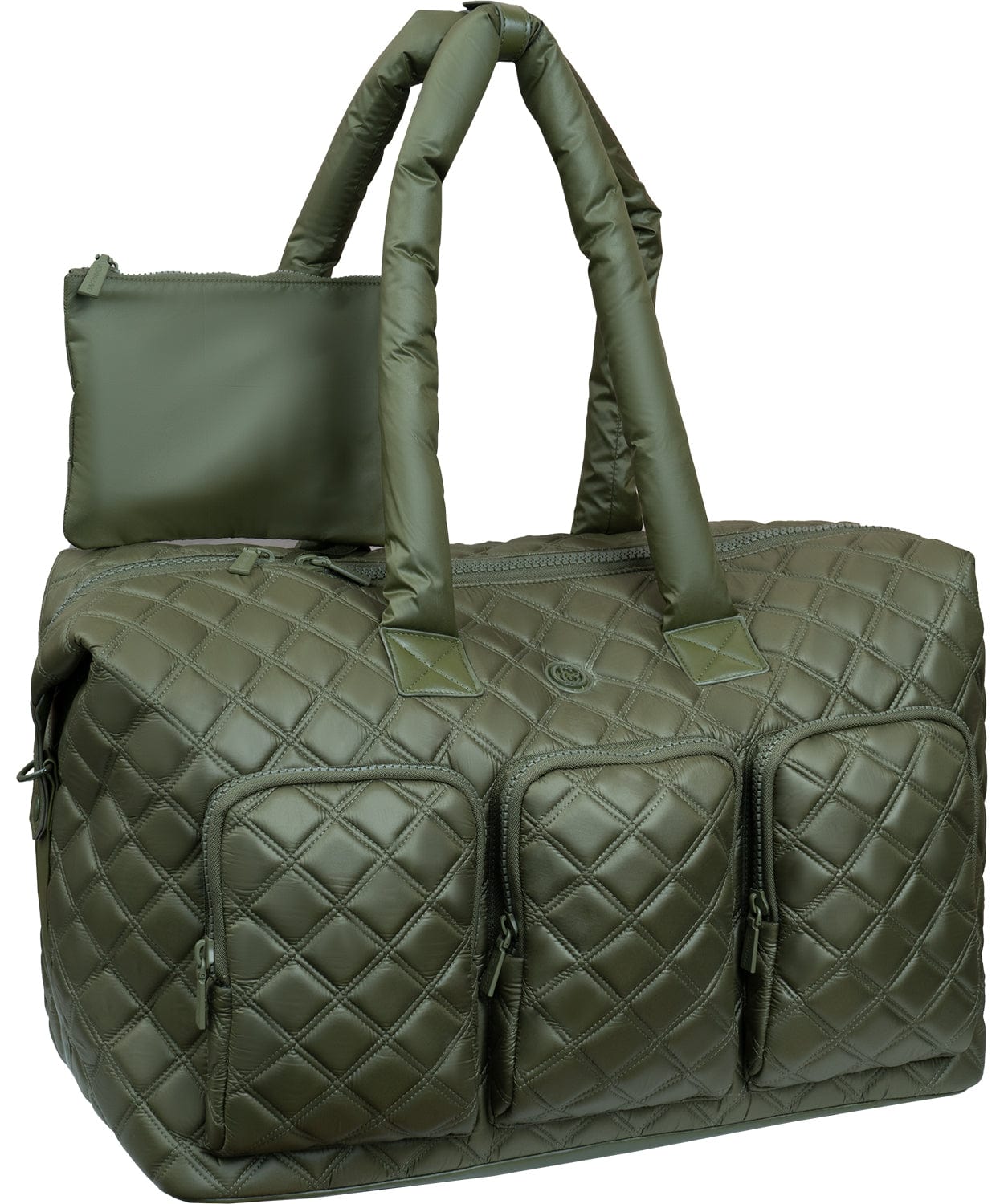 Joan & David 22 Inch Diamond Quilted Parachute Nylon 3 Pocket Duffel Bag