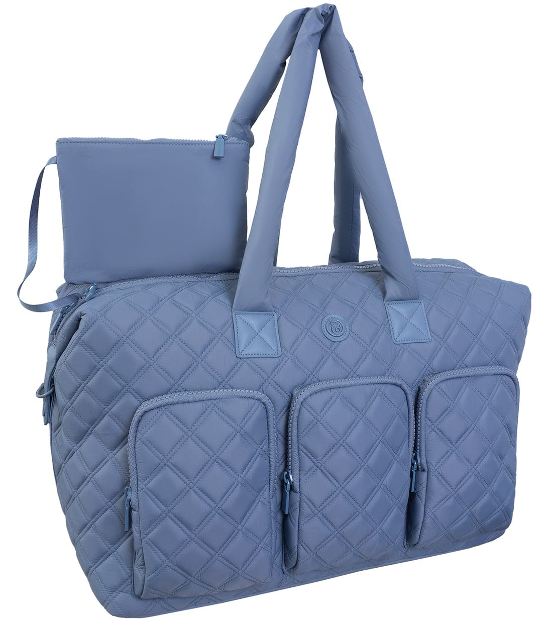 Joan & David 22 Inch Diamond Quilted Parachute Nylon 3 Pocket Duffel Bag