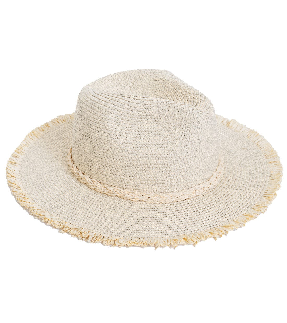 Max Studio Fringe Brim Straw Panama Hat