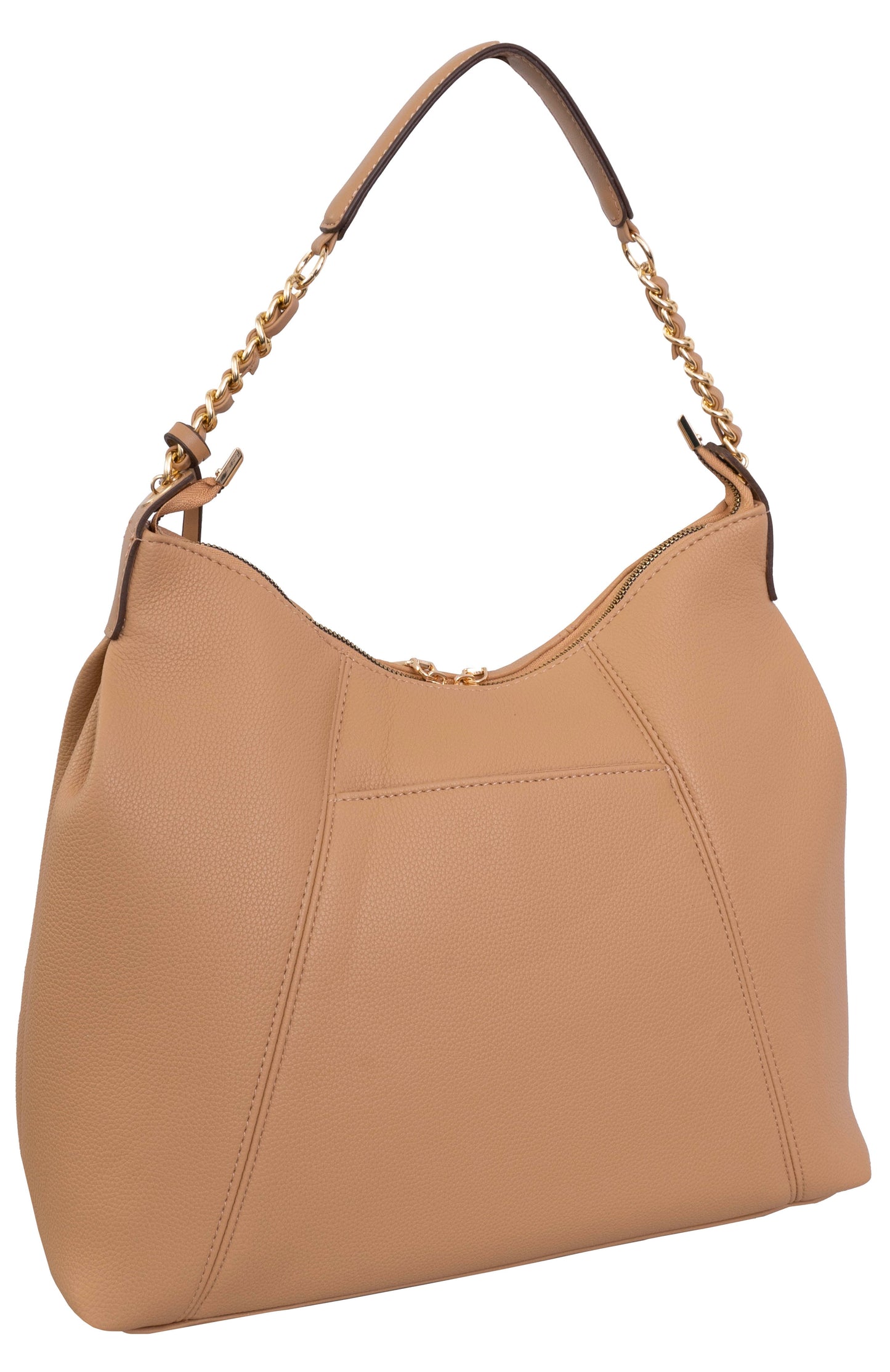 Max Studio Pebble Grain Top Chain Handle Slouchy Hobo Handbag