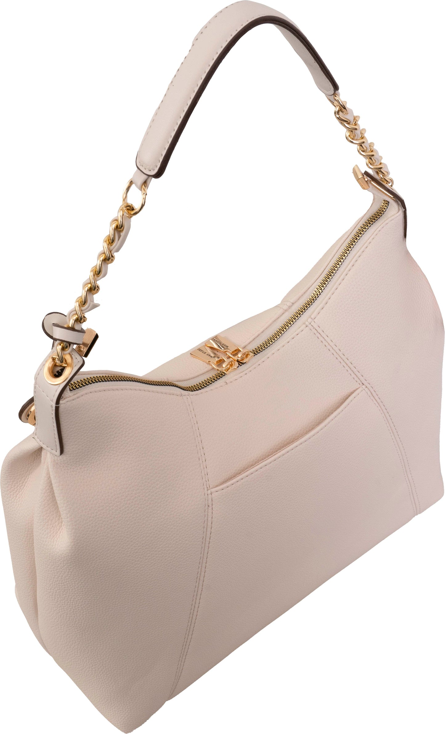 Max Studio Pebble Grain Top Chain Handle Slouchy Hobo Handbag