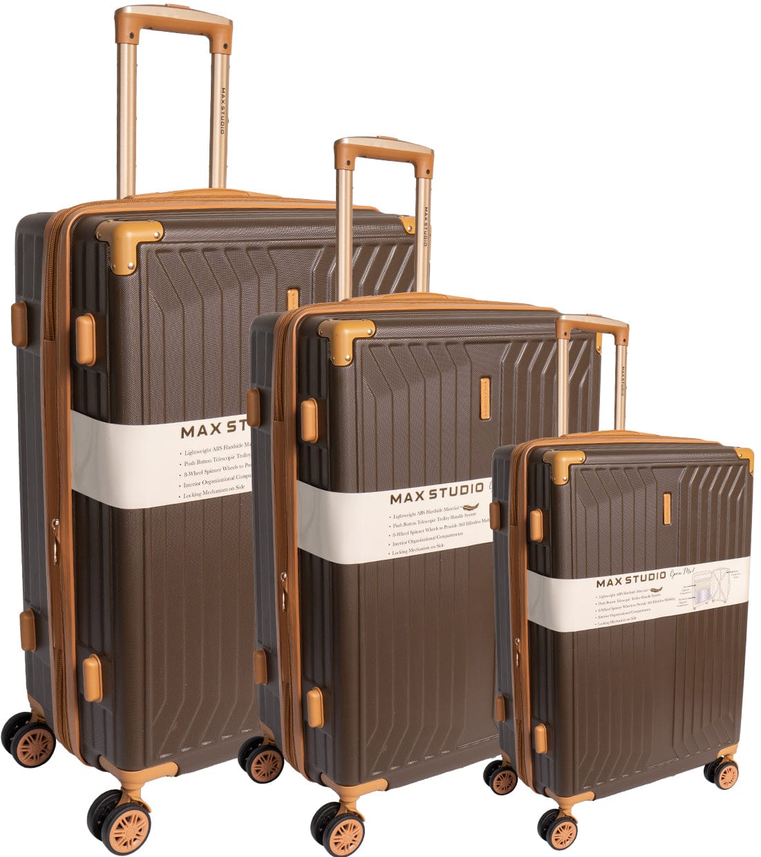 Max Studio The Edin ABS 3-Piece Luggage Set