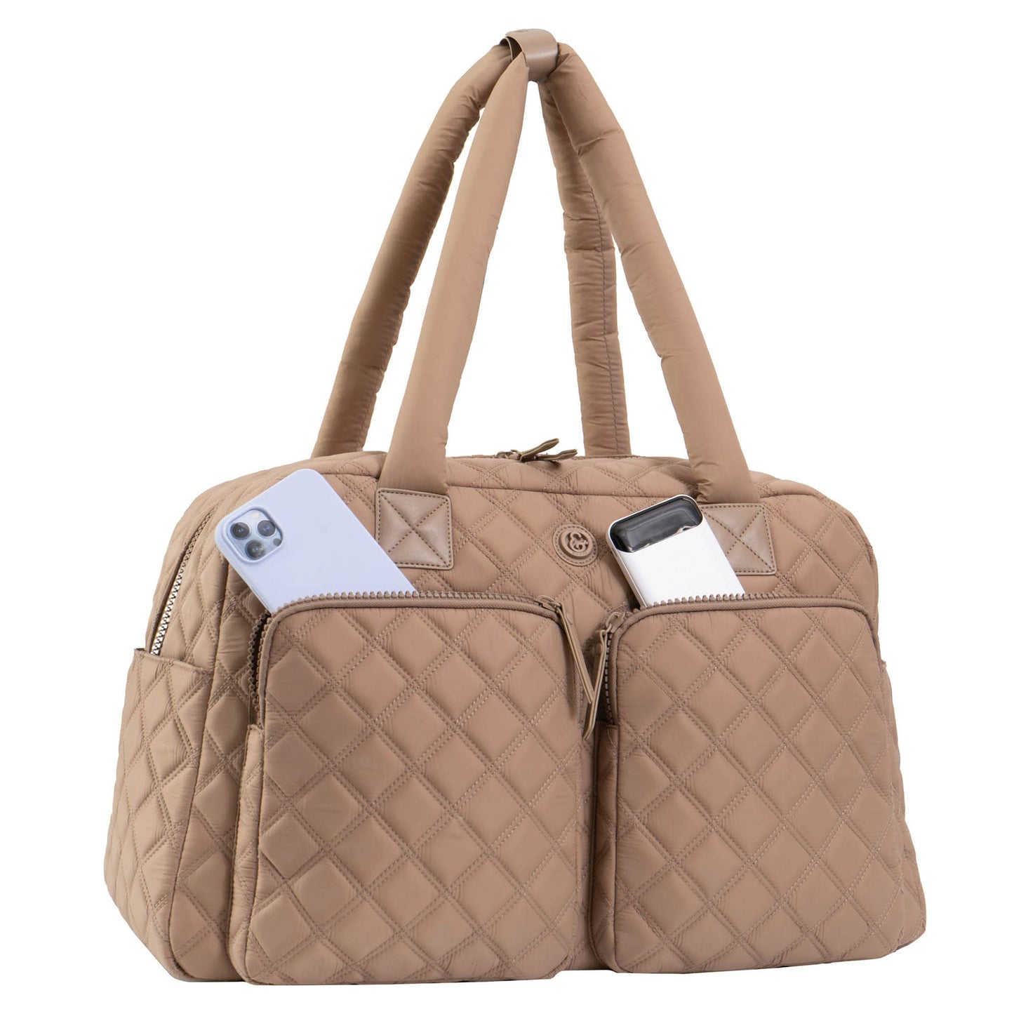 Joan & David Two Pocket Diamond Quilted 22 in. Duffel Bag