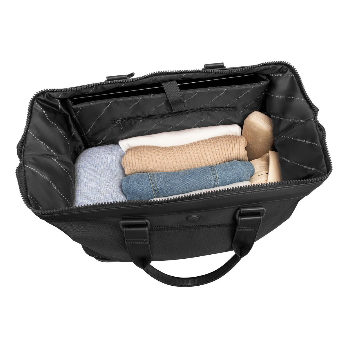 Max Studio The Spencer 20 Inch 1680 Denier Nylon Drop Bottom Weekender Duffle