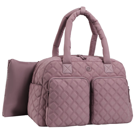 Joan & David Two Pocket Diamond Quilted 22 in. Duffel Bag