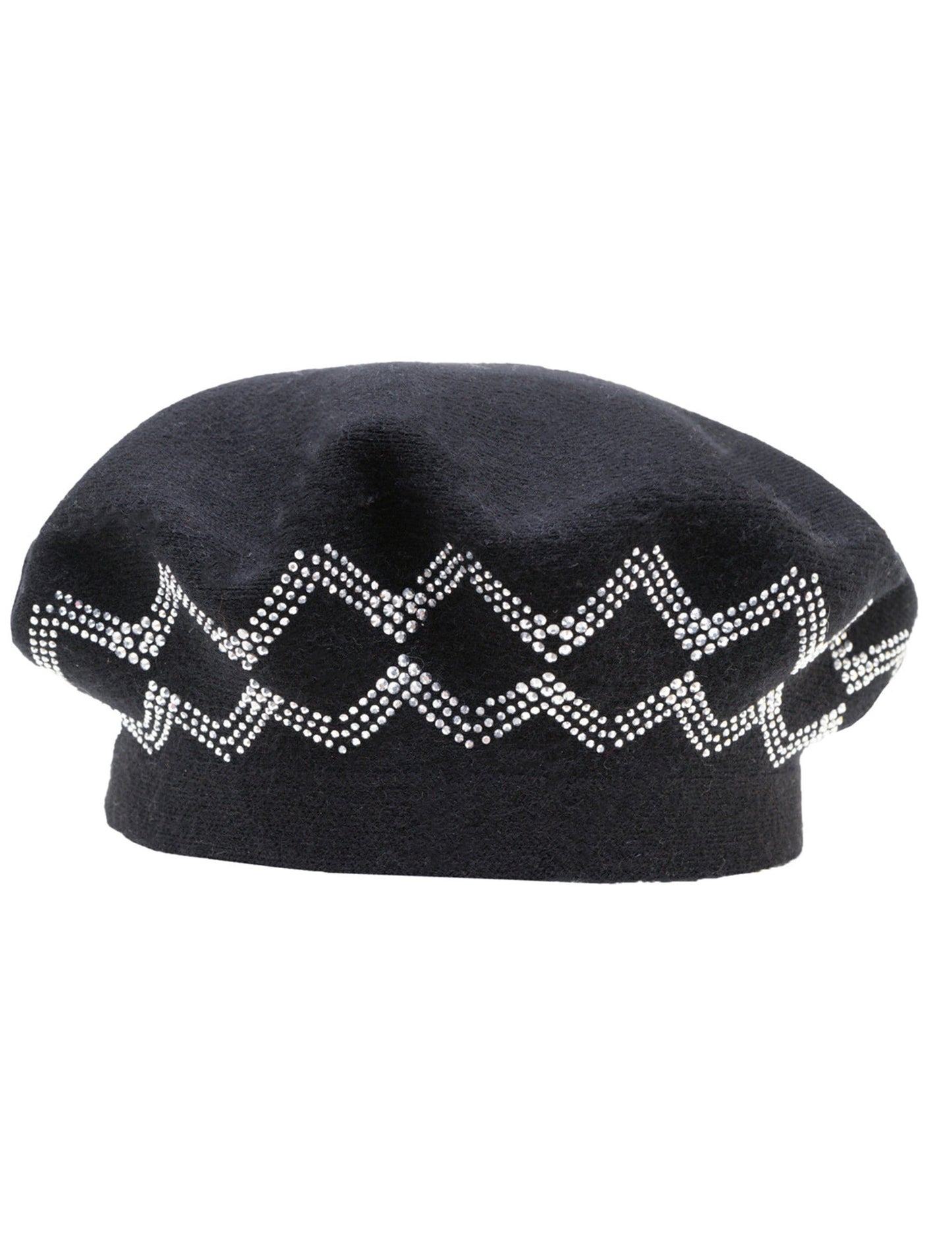 Jones New York Triangle Rhinestone Border Beret